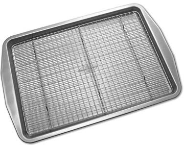 USA Pan American Bakeware Classics Half Sheet Baking Pan and Cooling Rack, Aluminized Steel