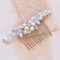 Unicra Perlen Hochzeits Haarkamm Haarschmuck Perlen Hochzeit Haarschmuck Kopfschmuck für Braut Kopfbedeckung Seitenkämme (Silber)