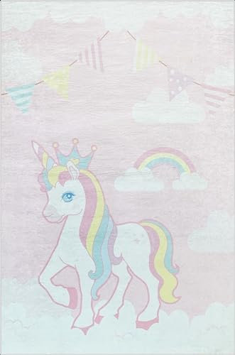 MANI TEXTILE TPS_ENF_LIC120 Teppich, Polyester, Rosa, 120_x_180_cm