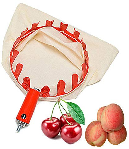 Gqavril12 Obstpflücker Praktischer Apfelpflücker Praktischer Apfelpflücker Metall Obstpflücker Kopf Obstpflücker aus Stahl Obstpflücker Set Teleskopstangen Obst Kirschpflücker（Orange）