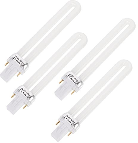 VOSAREA 4 Pcs Sèche-Ongles Lampe Ampoules Tube De Remplacement 9W 365nm Ampoule UV Ampoule pour Nail Art Gel Séchage Séchage Lumière Manucure Outil pour DIY Lampe Lumière