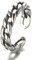 925 Silber Vintage Twisted Allgleiches Dicke Öffnung Schwarz Silber Herren Damen Ringe (16mm)