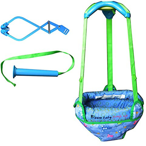 perfectshow Baby Door Jumper Durable Portable Door Swing Bu.mper J.umper Exerciser with Adjustable Strap for Toddlers Infants 6 Months to 2 Years Old (Blue)