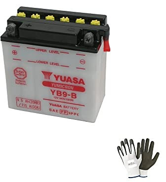Compatible avec GILERA Crono 125 1991-1992 Batterie YUASA YB9-B Batteries 12V / 9AH pour Moto Scooter SPÉCIFICATION Excellente QUALITÉ
