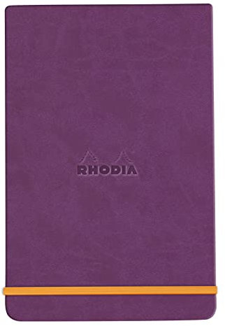 RHODIA 194393C - Rigid Notebook Webnotepad Purple - A5 - Lined - 192 Detachable Pages - Ivory Clairefontaine Paper 90 g/m - Bookmark, Elastic Closure - Faux Leather Cover - Rhodiarama