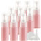 TIANZD 12 Pieces 10ml 0.3 oz Lightproof Pink Spray Bottles Plastic Fine Mist Spray Bottles Refillable Bottle for Cosmetic Perfume Cleaning, Travel with 1x Funnels