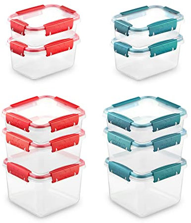 Ganter & May® Butterfly - 10er: 2 x (0,5L 0,75L 0,8L 1,2L 1,7L) Frischhaltedosen mit deckel Luftdichte Mealprepboxen, BPA frei Kunststoff, Tupperdosen, Mikrowellen-, Gefrierdosen, fur Spülmaschinen