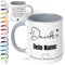 Dankeschön Geschenk für Freunde & Kollegen: Danke Tasse mit Namen „Danke für die schöne Zeit“ - personalisierte Kaffeetasse mit Spruch als moderne Dankeskarte | Abschiedsgeschenk (Grau)