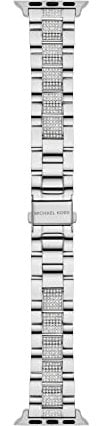 Michael Kors Armband für Apple Watch; Edelstahl-Smartwatch-Armbänder für Damen; kompatibel mit Apple Watch 38 mm, 40 mm, 41 mm, Silberfarbenes Pavé, Einheitsgröße, Armband für Apple Watch®