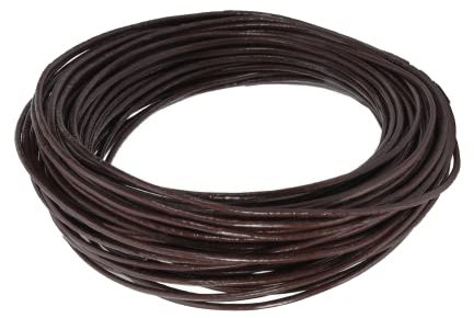 Leather Cord 2mm 5 Metres Brown - Cowhide Leather Round Throng String For Bracelet Necklace Jewellery Making DIY Crafts