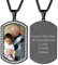 Supcare Zirkon Herren Personalisiert Foto Erkennungsmarke Dog Tags Halskette Gravur Anhänger für Name Text Militär Police Armee Kette aus Edelstahl für Frauen Jungen mit Geschenkebox Militär-Schwarz