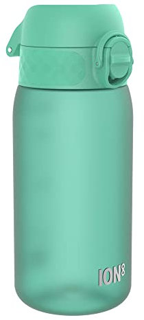 Ion8 Borraccia per Bambini, 350 ml, a Prova di Perdite, Facile da Aprire, Serratura Sicura, Lavabile in Lavastoviglie, Senza BPA, Maniglia per il Trasporto, Facile Pulizia, Verde acqua
