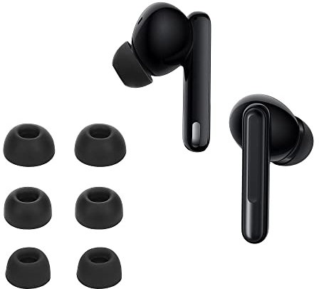 kwmobile 6x Replacement Ear Tips Compatible with Oppo Enco Free2 / Enco Free 2i / Enco X - Silicone Tips for Earphones - Black