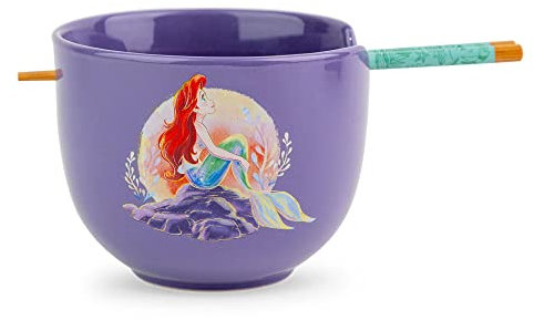The Little Mermaid Disney Ariel 20-Ounce Ceramic Ramen Bowl and Chopstick Set
