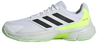 Adidas Herren Courtjam Control 3 Tennis Shoes, Cloud White/Core Black/Lucid Lemon, 43 1/3 EU