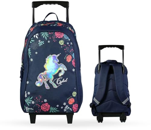 Bagtrotter Rucksack mit Rollen 45 cm Cybel Pferd Einhorn Blau