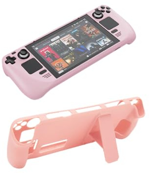 Vollständige Schutzhülle für Steam Deck, Kickstand-Hülle, Stoßfeste, rutschfeste Anti-Kollisions-Zubehör-Haut für Steam Deck (Rosa)