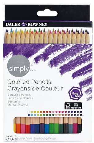 Daler Rowney Simply Buntstift-Set, 36 Farben, ideal für Anfänger und Hobbyisten