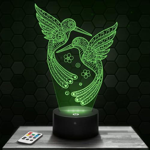 Nachttischlampe Kolibri Mandala deko Tier Vogel. Geschenkidee Mann Frau objekt Kolibri Mandala Nachtlicht Erwachsene deko Zimmer. Weihnachten