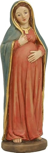 FADEDA Schwangere Maria, rot-blau/Höhe:11 cm/handbemalt/detailgetreue Krippen Figuren - Weihnachten Tisch Dekoration Krippe Zubehör