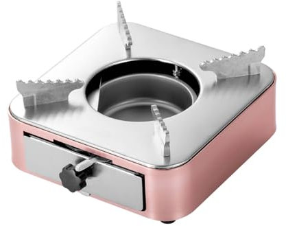 Otufan Réchaud De Camping, Mini Cuisinière Portable pour Intérieur Et Extérieur, Brûleur à Alcool en Acier Inoxydable, Accessoires De Camping pour Barbecues, Barbecues, Pique-niques(Or Rose)