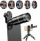 Phone Camera Lens,6 in 1 Cell Phone Lens Kit,Metal 16X Telephoto Zoom Lens/Wide Angle/Macro/Fisheye/Kaleidoscope/CPL,for iPhone/Samsung/Smartphone,Binoculars