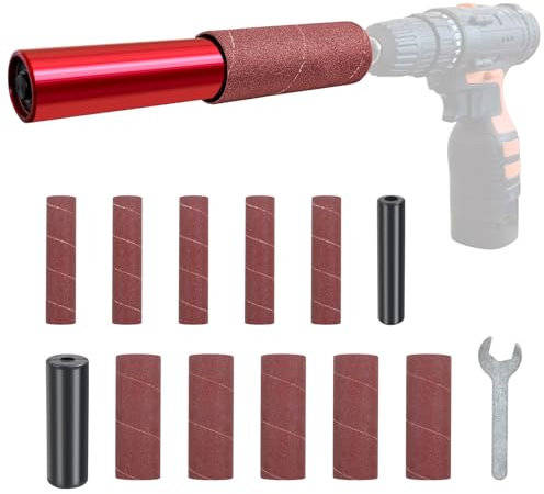 Tragbarer Spindelschleifer Set, Hand-Gummi-Schleiftrommel, Schleiftrommel-Set, Spindelschleiferhülsen-Adapter für Bohrer, Holzbearbeitung, Schleifen