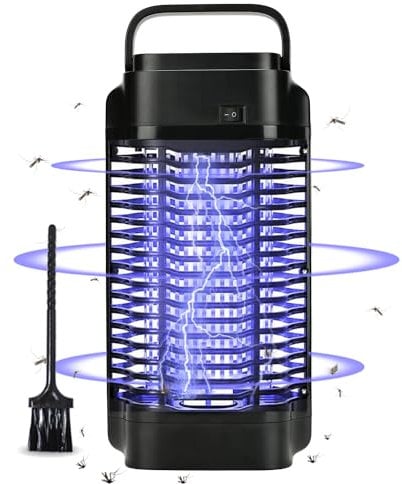 Lampe Moustique Lámpara Asesina de Insectos con Luz 4200V 18W UV Lampara Mosquitos Trampa Mosquitos de Patio Exterior Jardín Cocina Atrapa eficazmente Mosquitos Moscas y Polilla
