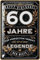 LANOLU Blechschild 60 Schild Geburtstag - 60 JAHRE LEGENDE - Deko 60 Geburtstag Mann, 60 Geburtstag Deko, lustiges Geburtstagsschild 60 als Geburtstagskarte 60 - vintage Metallschild 20x30 cm