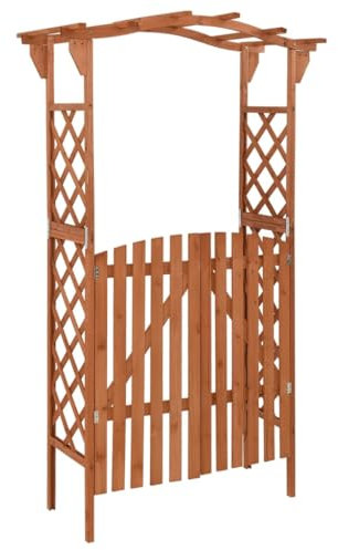 Pergola avec Portail 116x40x204 cm Bois de Sapin Massif,Maison & Jardin,Pelouses & Jardins,Vie en extérieur,Structures extérieures,Arches, treillages & pergolas de Jardin,Brun,22.27 LB,316389