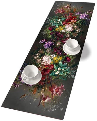 Arco Design Filz Tischläufer mit Muster - Ökologischer, Pflegeleichter Tischläufer aus Filz mit Hochwertigem Druck - 40cm x 115cm (Blumenstrauß)