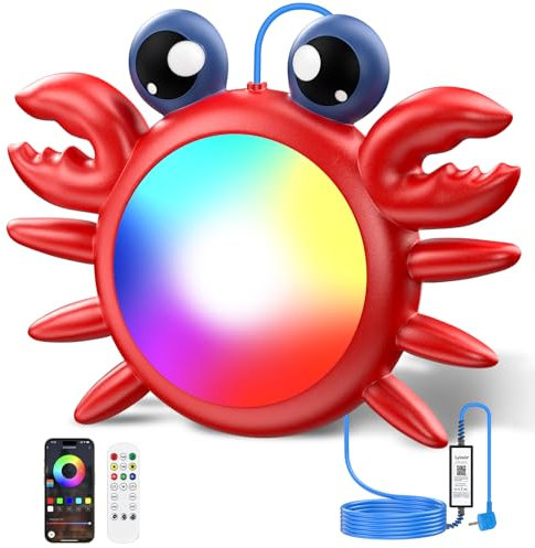LyLmLe Luci Piscina LED per Fuori Terra con Controllo APP, 20W RGBW Lampada per Piscina Magnetica Dimmerabile, Impermeabile IP68, Sync Musicale, Illuminazione Subacquea 12V con Timer, Cavo 10m