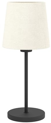EGLO Nachttischlampe Febres, Tischlampe mit Textil Lampenschirm