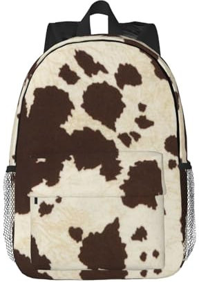 MISTRARA Leichter Rucksack mit Kuhfell-Druck, 38,1 cm, Laptop-Rucksack, Wanderrucksack, Sportrucksack, Schwarz , One size