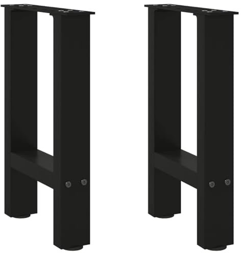vidaXL Couchtischbeine Schwarz 2 Stk. 28x(42-43) cm Stahl