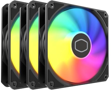Cooler Master MF120 Lite Case|Enfriador líquido|Paquete de 3 ventiladores, iluminación aRGB de 120 mm, divisor aRGB, PWM dinámico 1,750 RPM, cuchillas de equilibrio de aire, híbrido | Marco PBT