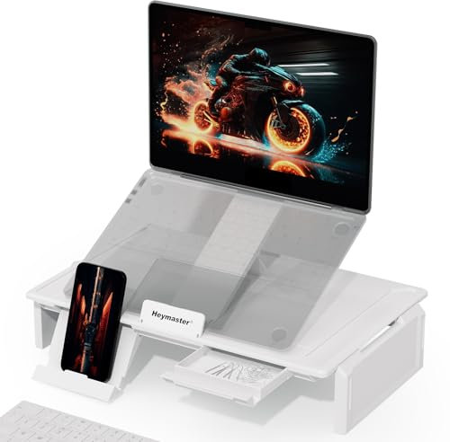 Heymaster Ergonomic Monitor Stand Riser, Laptop Stand Foldable Muti-Angle Adjustable Portable Foldable Stand with Heat-Vent Compatible with MacBook, Air, Pro, Surface Laptop (9-17 inches)