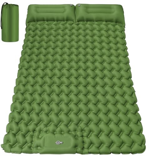 FORRINX Isomatte Selbstaufblasend 2 Personen Camping Luftmatratze Doppel 200 * 130CM Ultraleicht Campingmatratze Wasserdicht Luftzellenmatte für Outdoor, Wandern, Zelt, Strand