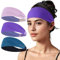 Stirnband Damen - Elastische Haarband Breit Schnelltrocknend Schweißband Stirn für Sport Yoga Laufen Workout Training Fitness Tennis Gym Radfahren Wandern Joggen (3 Stück Feste Farbe)