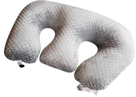 Großes Zwillingsstillkissen – pralles Baby-Stützkissen, graue Baumwolle, maschinenwaschbar, bestes Zwillings-Schwangerschaftskissen – abnehmbarer, waschbarer Kissenbezug