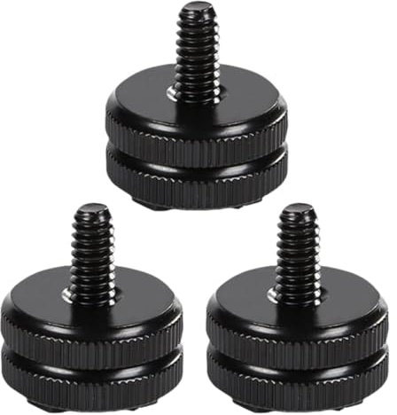 GHPKOTW 3 Stück Hot Shoe Adapter Adapter Blitzschuh Blitzschuhadapter Blitzschuh 1/4 Zoll Schraube Für Stativanschluss 1/4 Schraubadapter