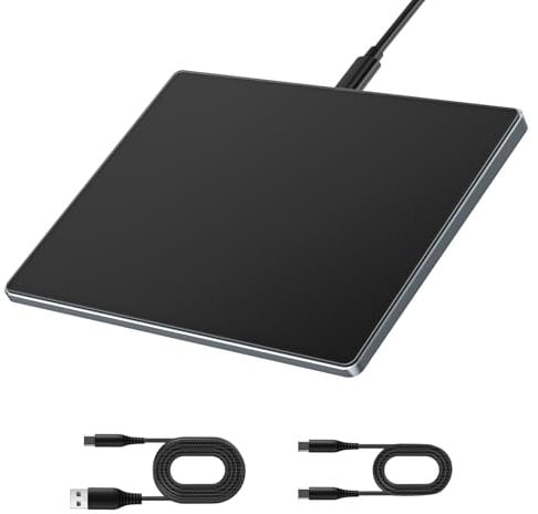 seenda Trackpad, glatte Glasoberfläche mit Multi-Touch, Aluminium, schmal, USB, kabelgebunden, Win/Mac-Touchpad mit hochpräziser Navigation für Windows 10/11 Computer und iMac, MacBook Air/Pro