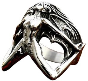 Sumpgle Gothic Edelstahl Herrenring Vintage Dämon Design Titan Stahl Ring Unikat Modeschmuck