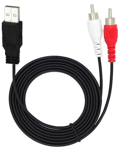 SYSTEM-S Câble RCA 150 cm 2 broches mâle vers USB 2.0 type A mâle audio