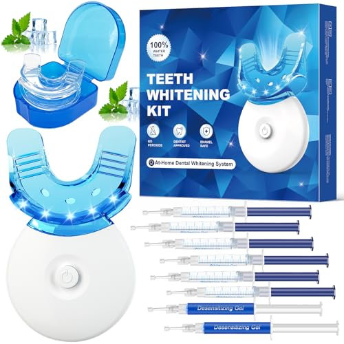 Kit Sbiancante Denti Professionale Sbiancanti Denti - Sbiancante Denti Immediato Sbiancante Denti Led 6 Gel Sbiancamento Denti 2 Gel Desensibilizzanti Rimuove Macchie Profonde Sicuro per Denti