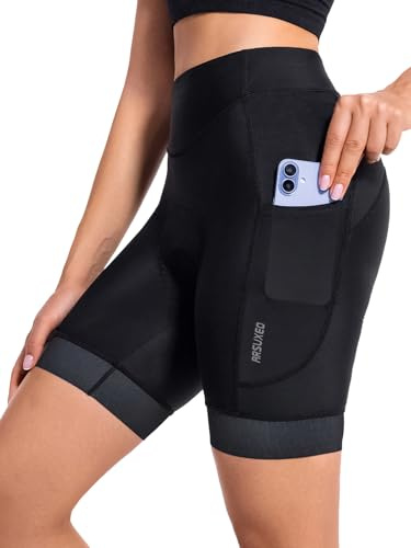 ARSUXEO Radhose Frauen 4D gepolsterte Fahrradhose Radfahren Unterwäsche mit Polsterung Taschen Biken Tights 575