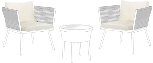 Beliani Outdoor-Kissenbezug-Set mit Sitz- und Rückenkissenhüllen Hellbeige Modell Gargano