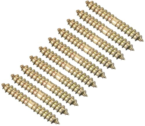 TA-VIGOR 24Pcs Hanger Bolts, M4x25mm Double Ended Self-Tapping Thread Wood to Wood Dowel Screws, Double Ended Dowel Screws, Screw Dowels Hanger for Wood Connecting