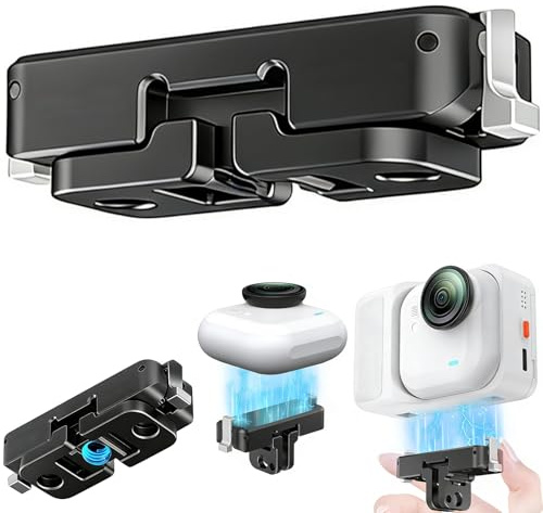 Honbobo Magnetische Halterung für Insta360 GO Ultra, Schnellverschluss Halter Magnethalterung Schnellspann-halterung Quick Release Mount Adapter Zubehör für Insta360 GO Ultra, zwei Klauen+1/4 Adapter