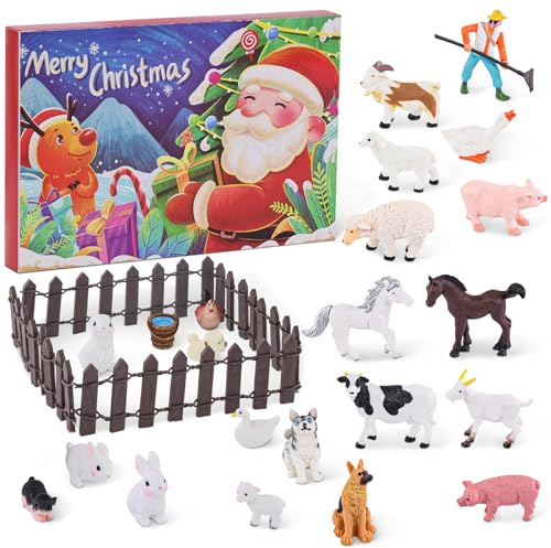Christmas Advent Calendar 2025 24 Days Christmas Countdown Calendars Animals Farm Advent Calendar Animals Dogs Farm Christmas Calendar for Small Children Boys Girls